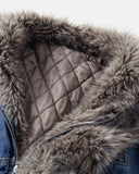 Faux Fur Padded Boxy Denim Jacket | Inflation Streetwear