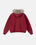 Faux Fur Collar Distressed Zip Up Hoodies | Inflation Streetwear INFLATION