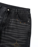 Distressed Rhinestone Ripped Baggy Jeans | Inflation Streetwear INFLATION