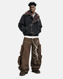 Script Graphic Wide Leg Cargo Pants | Inflation Streetwear