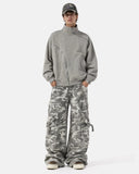 Washed Asymmetric Zip Sweatshirt | Inflation Streetwear