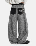 Leopard Print Side Stripe Barrel Jeans | Inflation Streetwear