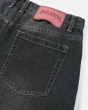 Script Graphic Washed Barrel Jeans | Inflation Streetwear