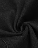 raw black denim fabric texture close up