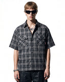 Plaid Script Embroidered Shirt | Inflation Streetwear INFLATION