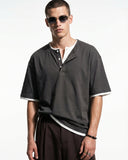 Old Money Layered Henley T-Shirt | Inflation Streetwear INFLATION