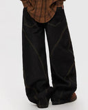 Acid Wash Stitching Baggy Jeans | Inflation Streetwear INFLATION