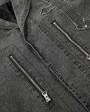 Washed Cross Applique Cargo Jacket | Inflation Streetwear INFLATION