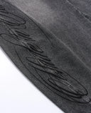 Cursive Print Washed Barrel Jeans | Inflation Streetwear INFLATION