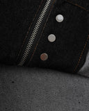 Black Contrast Stitch Denim Jacket | Inflation Streetwear
