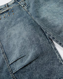 Studded Washed Long Baggy Jorts | Inflation Streetwear INFLATION