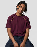 model front view wearing cooling raglan sleeve t shirt