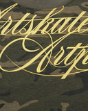 Camo Cursive Print Boxy Tee | Inflation Streetwear INFLATION
