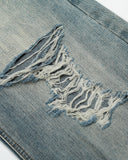 Bamboo Weave Distressed Baggy Jeans | Inflation Streetwear INFLATION