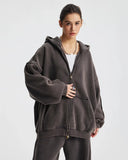 Distressed Acid Wash Double Zip Up Hoodies | Inflation Streetwear INFLATION