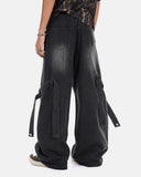 side strap denim pants detail