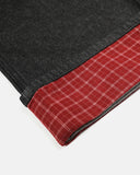 Plaid Patchwork Cinch Back Baggy Jeans | Inflation Streetwear