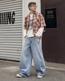 Acid Washed Distressed Barrel Jeans | Inflation Streetwear INFLATION