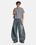 clean faded barrel jeans streetwear styling