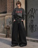 Asymmetric Buckle Denim Overalls Jeans | Inflation Streetwear INFLATION