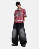 Faded Embroidered Script Barrel Sweatpants