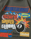 detail view of layered retro graphic print on cotton t shirt