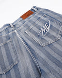 Vertical Stripe Denim Jorts | Inflation Streetwear INFLATION