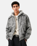 Suede Faux Fur Cotton Padded Jacket | Inflation Streetwear