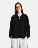 Washed Johnny Collar Boxy  Waffle Polo Shirt | Inflation Streetwear