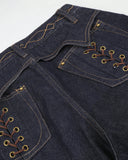 Side Lace-Up Raw Baggy Jeans | Inflation Streetwear INFLATION