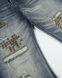 Stud Distressed Bootcut Jeans | Inflation Streetwear
