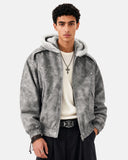 Suede Faux Fur Cotton Padded Jacket | Inflation Streetwear