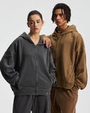 Acid Wash Stitching Zip Up Hoodies | Inflation Streetwear INFLATION