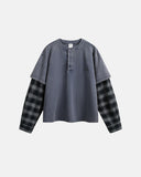 Distressed Plaid Layered Long Sleeve Tees | Inflation Streetwear INFLATION