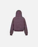 Fuzzy Stripe Boxy Zip Up Hoodie | Inflation Streetwear