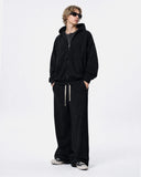 Raw Edge Boxy French Terry Hoodie Set | Inflation Streetwear