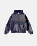 Pumpkin Graphic Stone Wash Zip Up Hoodies | Inflation Streetwear INFLATION