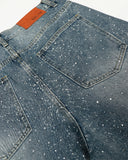 Rhinestone Straight Leg Denim Jeans | Inflation Streetwear INFLATION