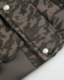 Camo Faux Fur Hooded Bomber Jacket | Inflation Streetwear