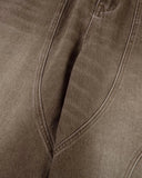 Brown Acid Wash Barrel Jeans | Inflation Streetwear INFLATION
