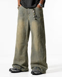 Yellow Mud Washed Wide Leg Jeans | Inflation Streetwear INFLATION