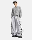 Rhinestone Script Baggy Sweatpants | Inflation Streetwear INFLATION