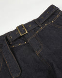 Embroidery Cuffed Barrel Jeans | Inflation Streetwear