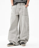 Deconstructed Distressed Barrel Jeans | Inflation Streetwear INFLATION