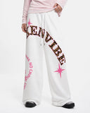 Leopard Appliqué Wide-Leg Sweatpants | Inflation Streetwear