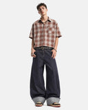 Embroidery Cuffed Barrel Jeans | Inflation Streetwear