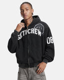Appliqué Boxy Zip Up Hoodie | Inflation Streetwear