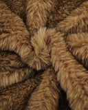 brown long-pile faux fur texture close-up