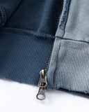 Blue Distressed Acid Wash Zip Up Hoodies | Inflation Streetwear INFLATION