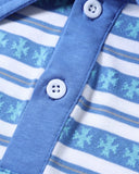 Cross Graphic Striped Polo Shirt | Inflation Streetwear